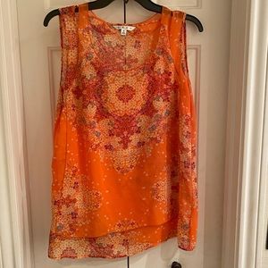 Like new orange floral sleeveless top